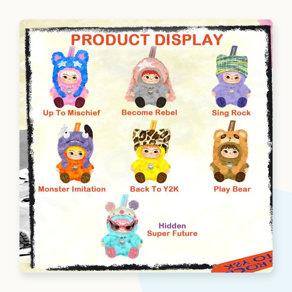 WAKUKU Fuzzy Trendy Fun Party Series Plush Dolls Blindbox - detail