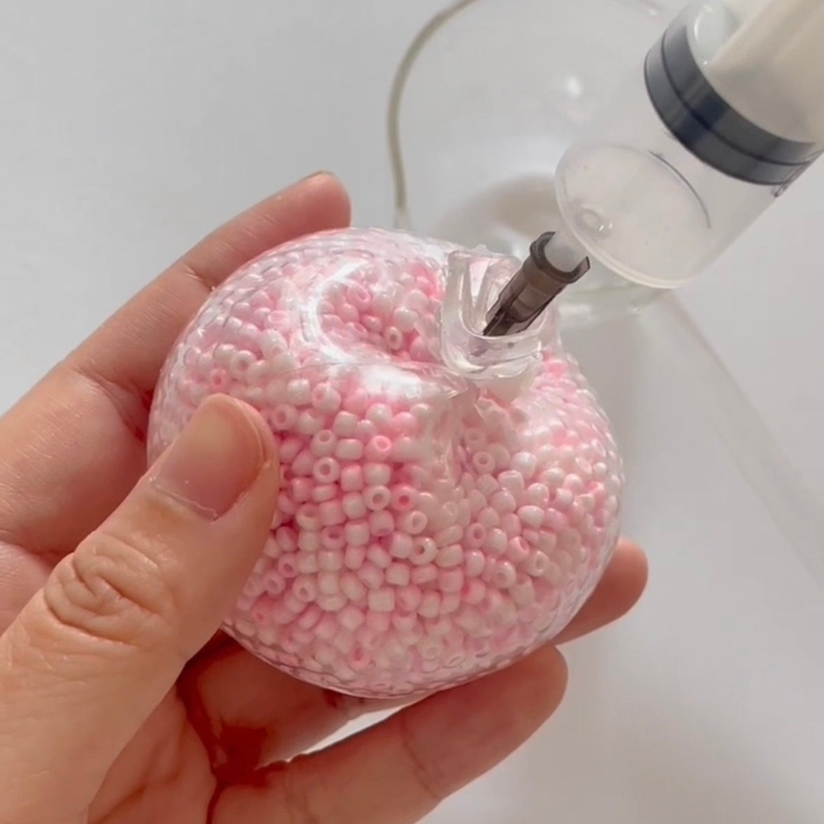 Pink Mini Bead Handmade Stress Balls – product image 4