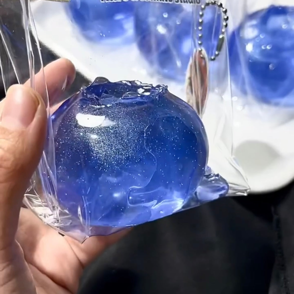 Blue Transparent Blueberry Taba Squishy Toy – product image 4