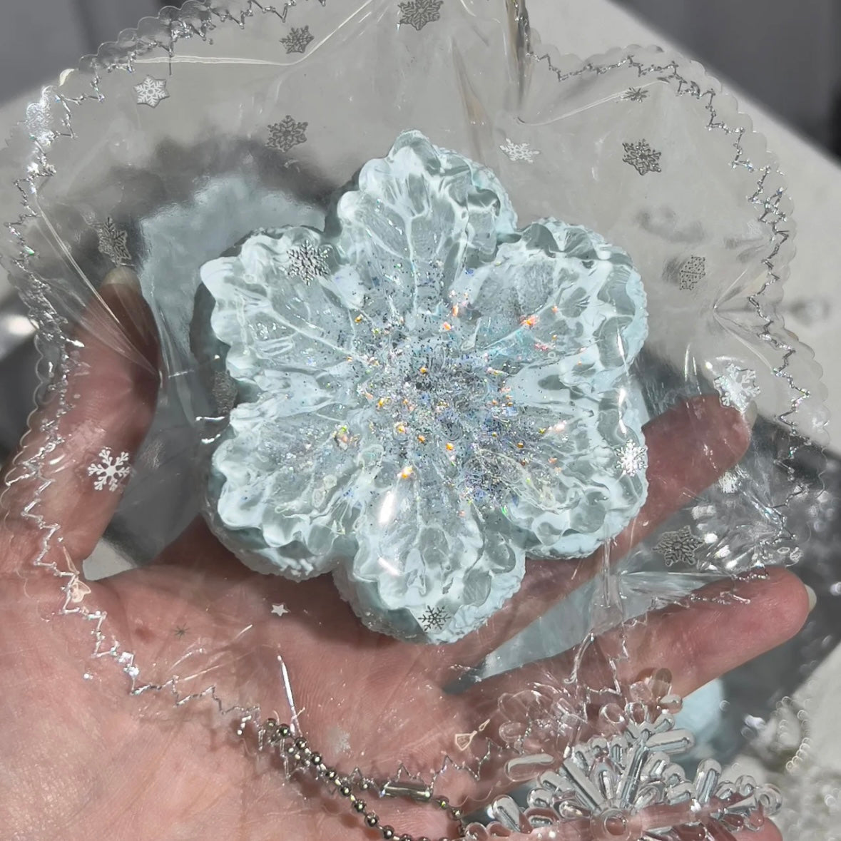 Transparent Snowflower Taba Squishy Toy – product image 6