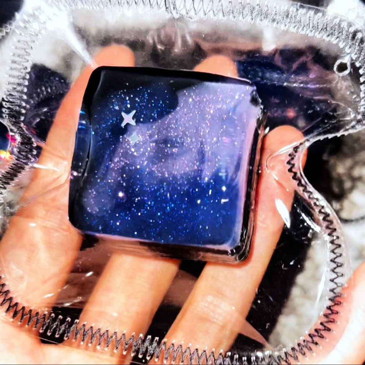 Transparent Handmade Cosmic Strips / Mini Cube Taba Squishy Toy Stress Ball – product image 9