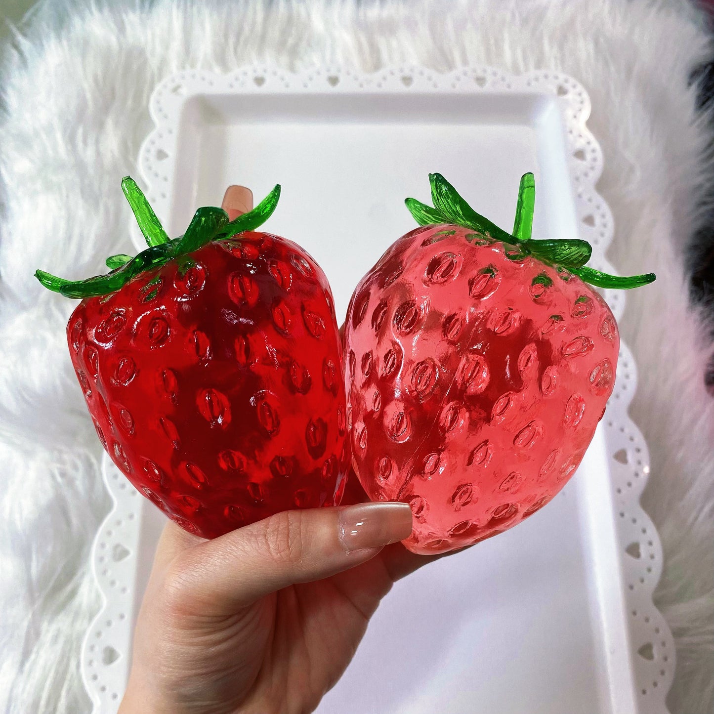 Strawberry Shape Vaseline Base Handmade Stress Ball – product image 8