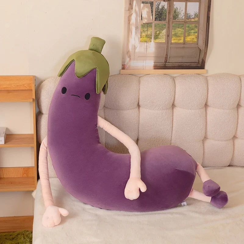 Banana & Eggplant Soothing Pillow | Dual-Fruit Plush Stuffed Cushion — image 7