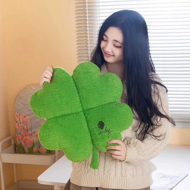 Four-Leaf Clover Plush Pillow – Lucky Green Cushion, 16" | 40 cm — image 5