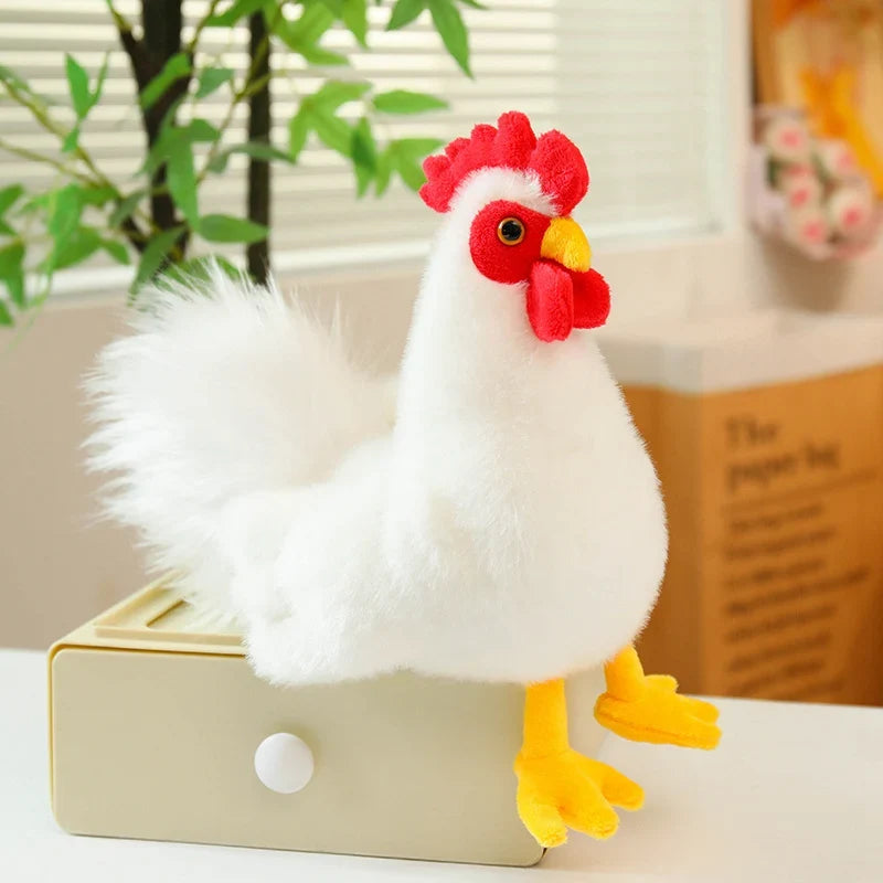 White Chicken & Rooster Plush Toys – Hen & Cock, 7-10" | 18-25 cm — image 6