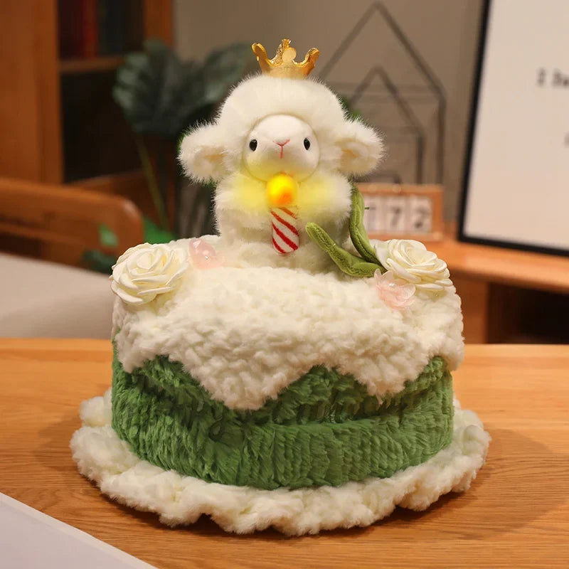 Animal Birthday Cake Plush Toy - Soft Cake with Light-Up Candle, 12" | 30 cm — image 11