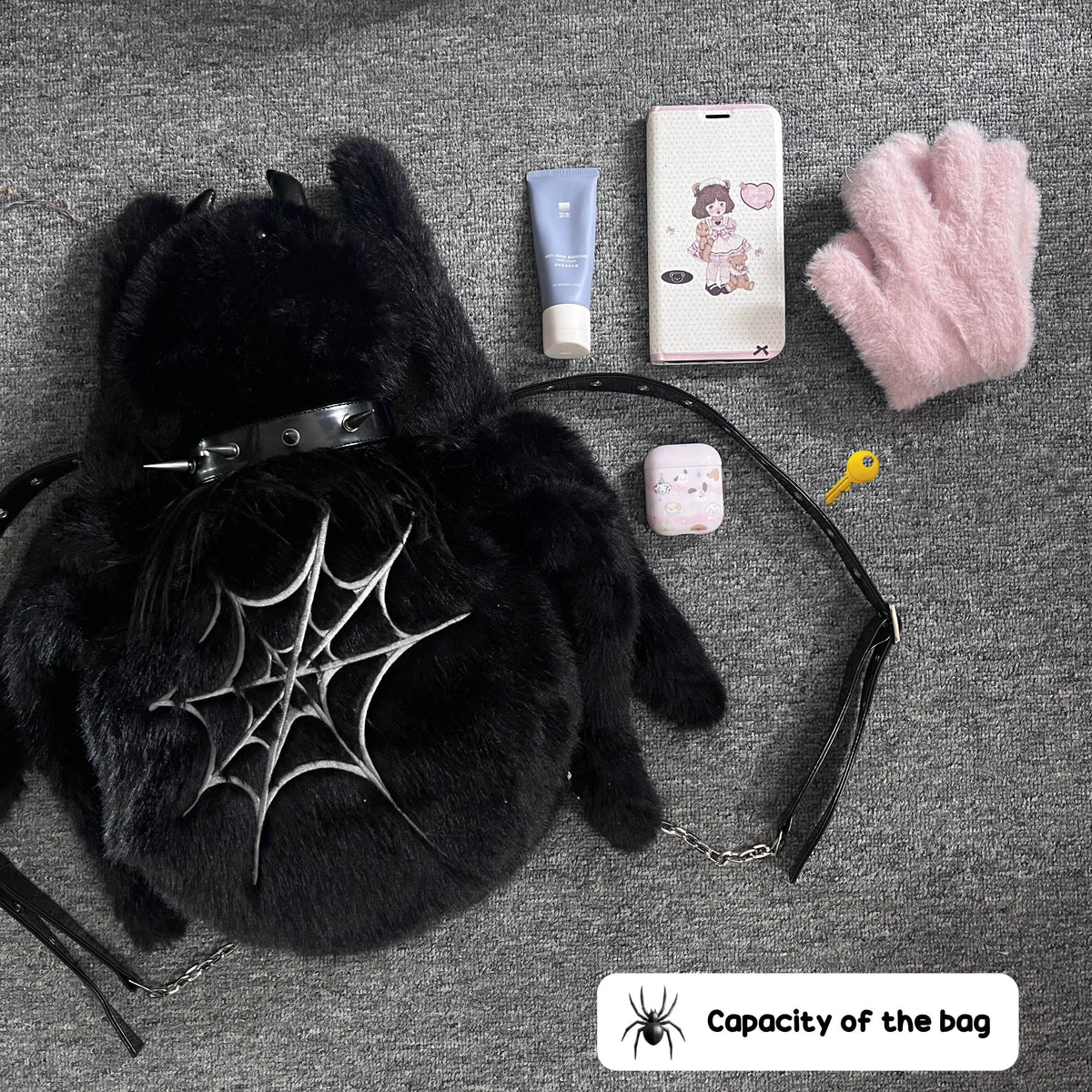 Zhulia Plush Spider Backpack with Strap — image 14