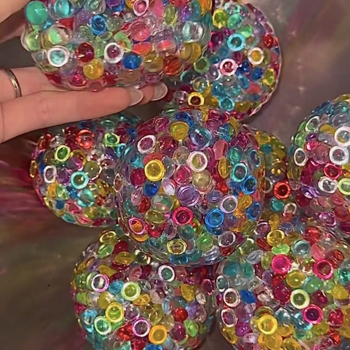 Rainbow Beads Handmade Stress Balls – product image 2
