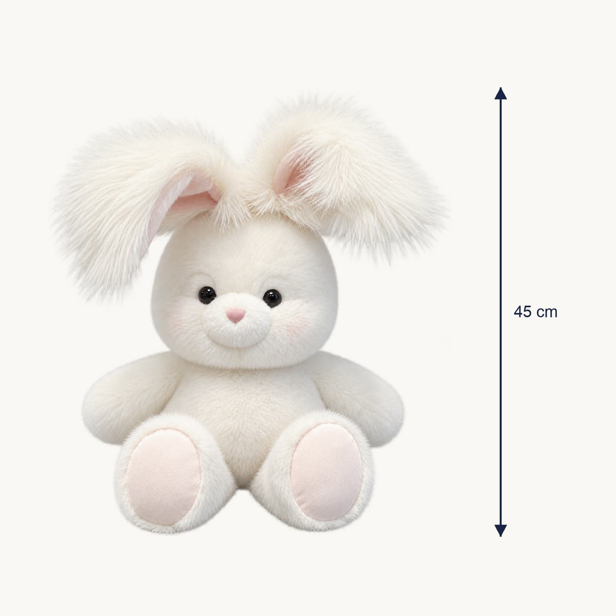 Little Y white bunny plush size: 45 cm