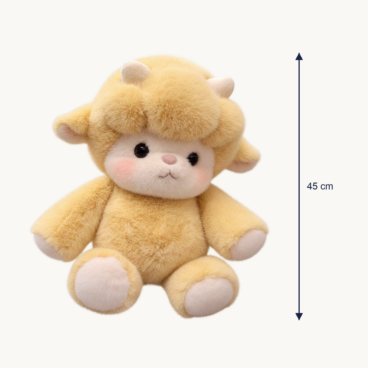 Puff Golden Yellow Lamb plush size: 45 cm