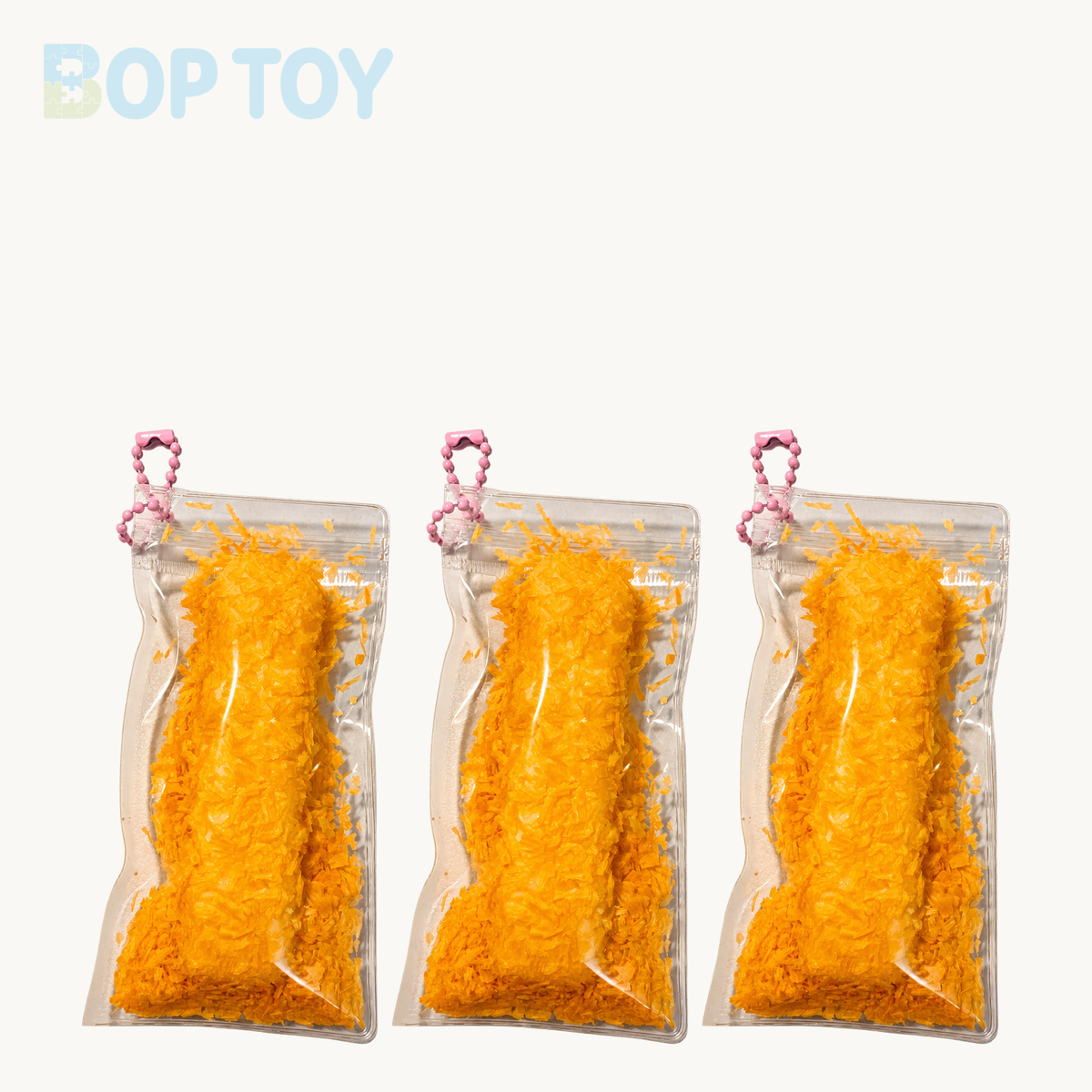 Fried Crispy Milk Rice Cake Strips Taba Squishy Toy – 3pcs – BOP TOY