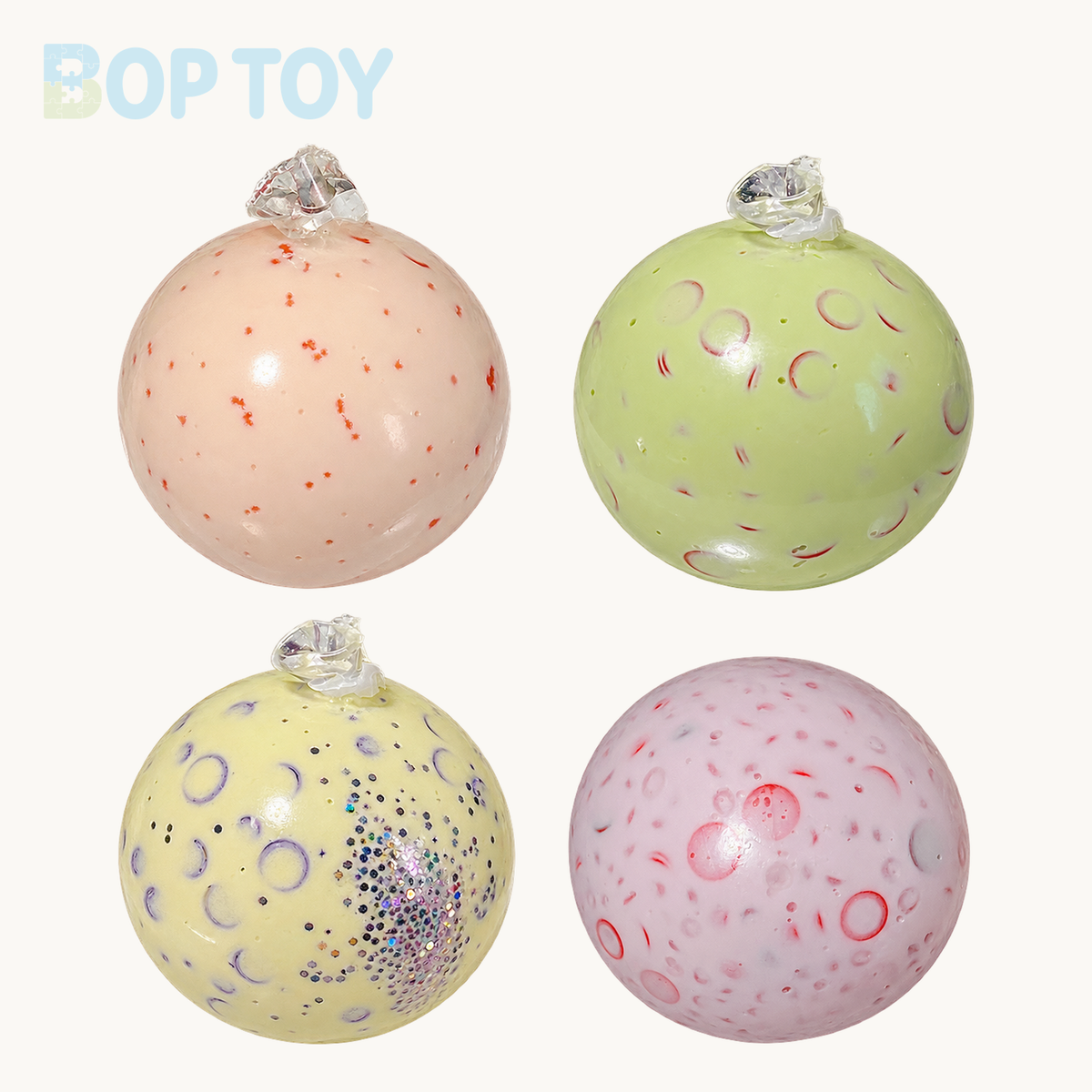 Cream & Building Block Handmade Stress Balls – 4PCS Stress Balls – BOP TOY