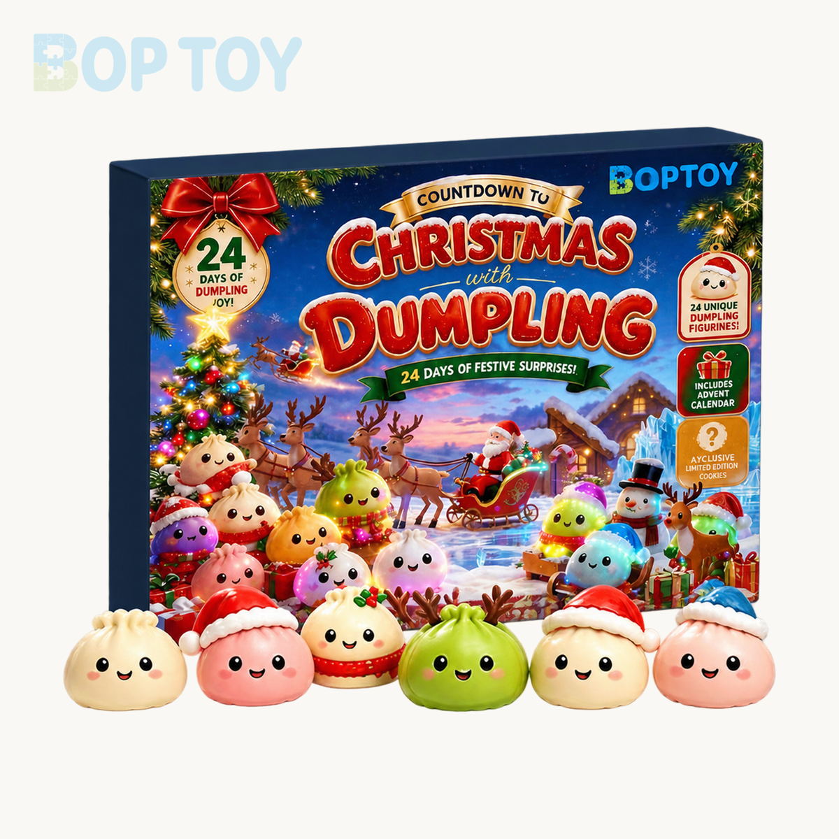 Christmas G countdown calendar gift box; one complete selected box; digitally branded packaging preview
