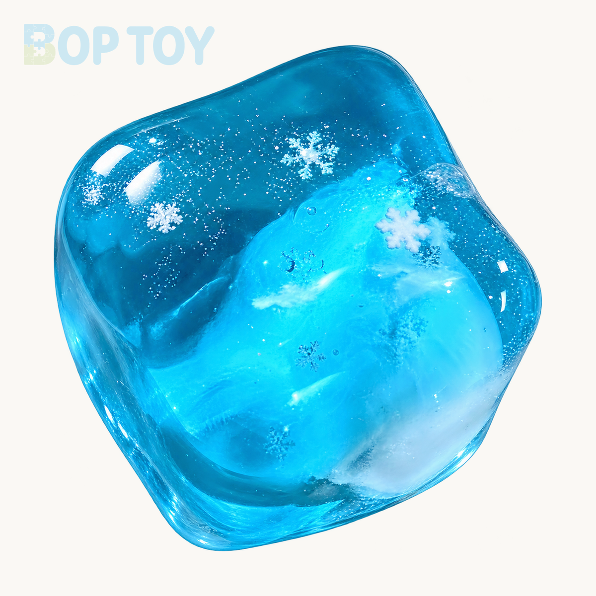 Christmas Series & Vaseline Base Stress Ball Squishy Stress Relief Decompression Toy — Blue Snowflakes — BOP TOY
