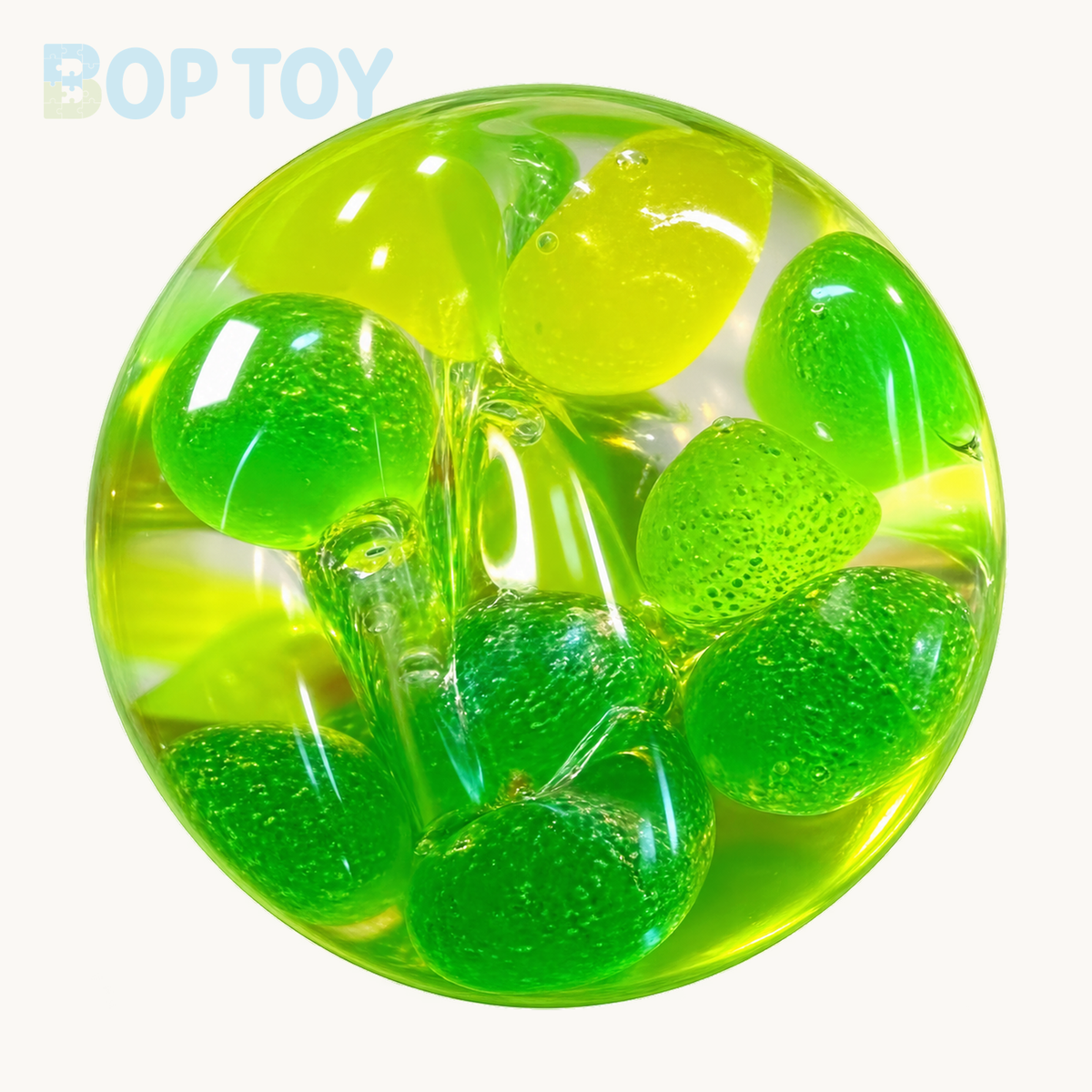 Fruit Hard Candy & Vaseline Base Stress Ball Squishy Stress Relief Decompression Toy — Green Kiwi Hard Candy — BOP TOY