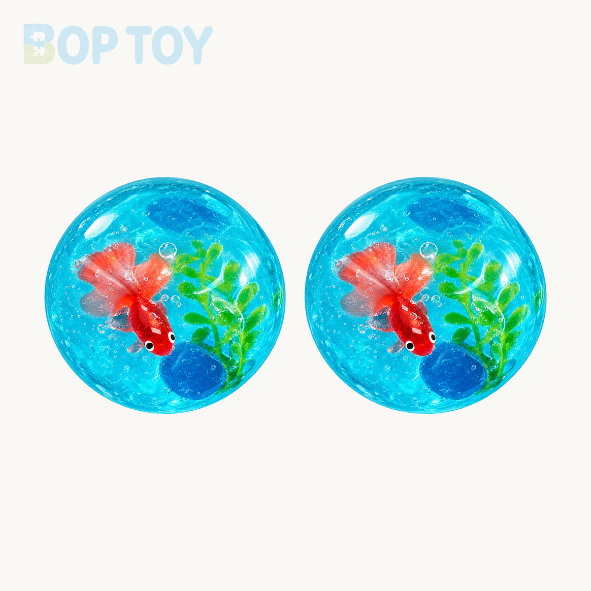 Goldfish Crisp Satisfying Sound Stress Ball Collection Relief Decompression Toy — 2pcs — BOP TOY