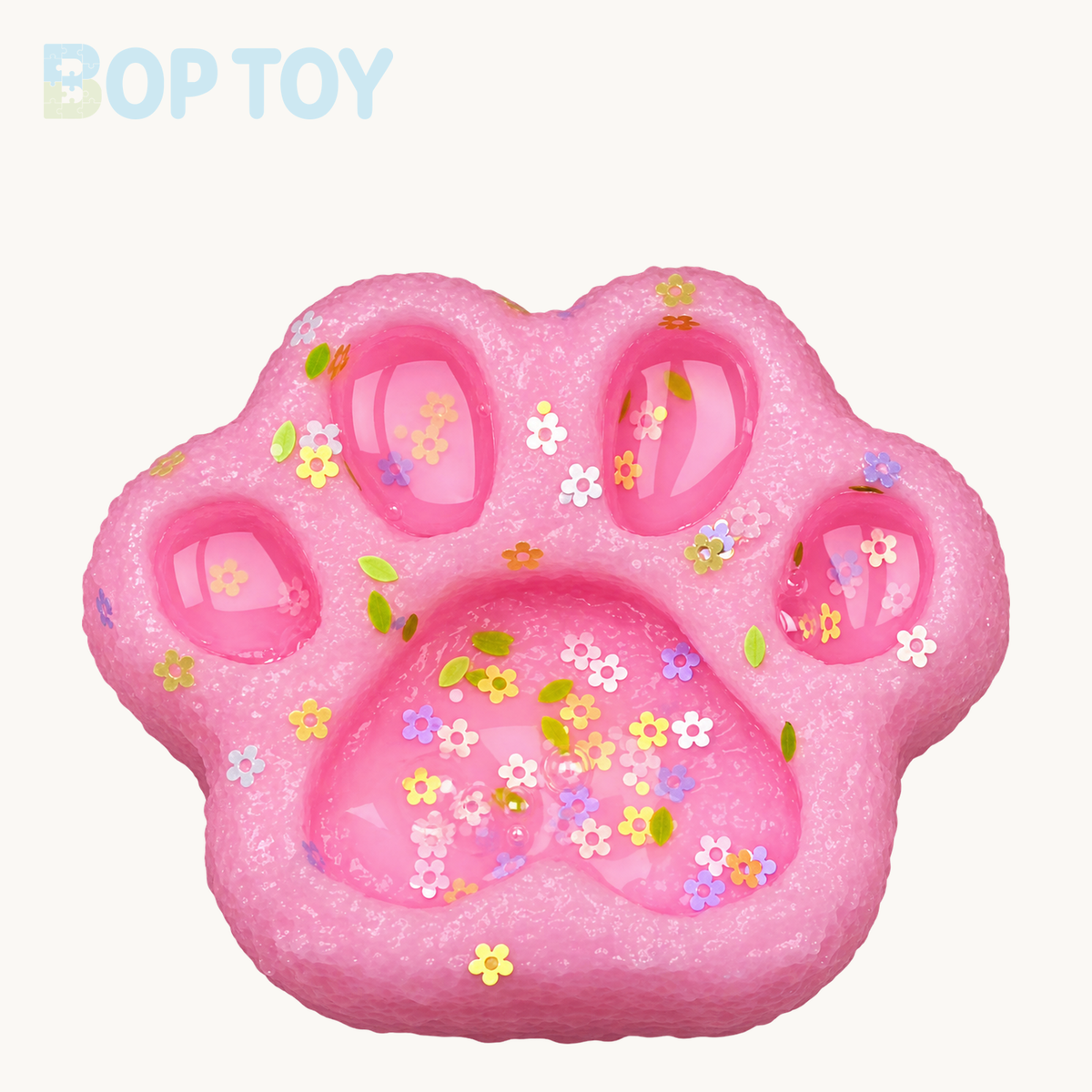 Snowflake Cat Paw Taba Squishy Toy – White & Pink – Pink – BOP TOY
