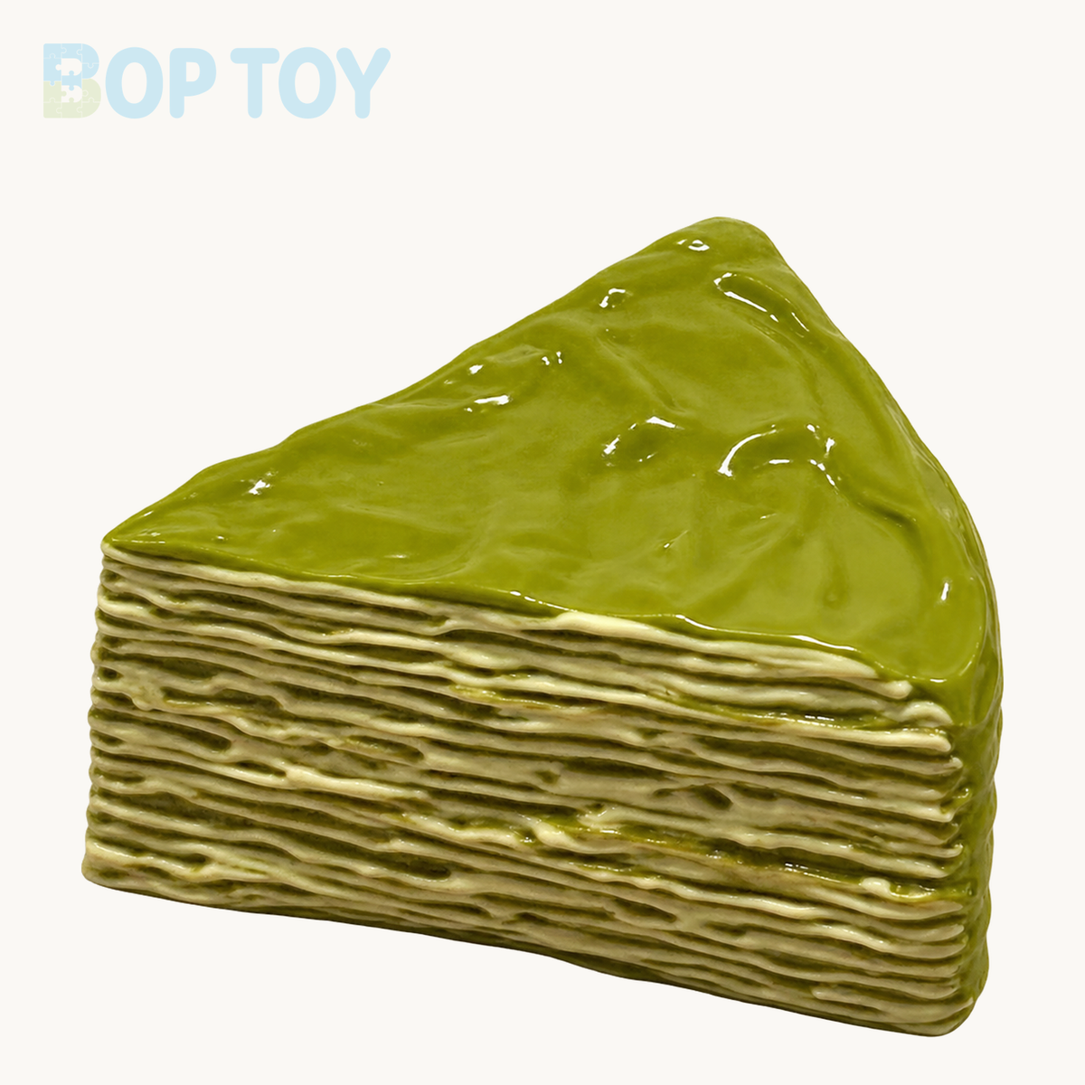 Layered Cake Slice Taba Squishy Toy – Matcha – BOP TOY