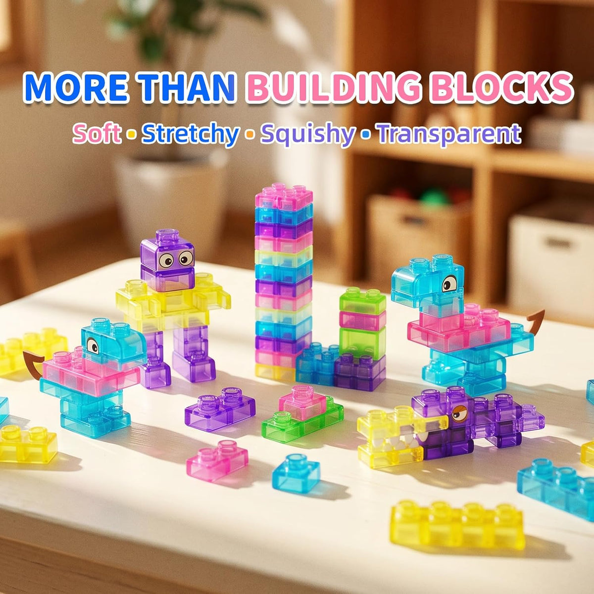 40-Piece Gummy Squishy Building Blocks
