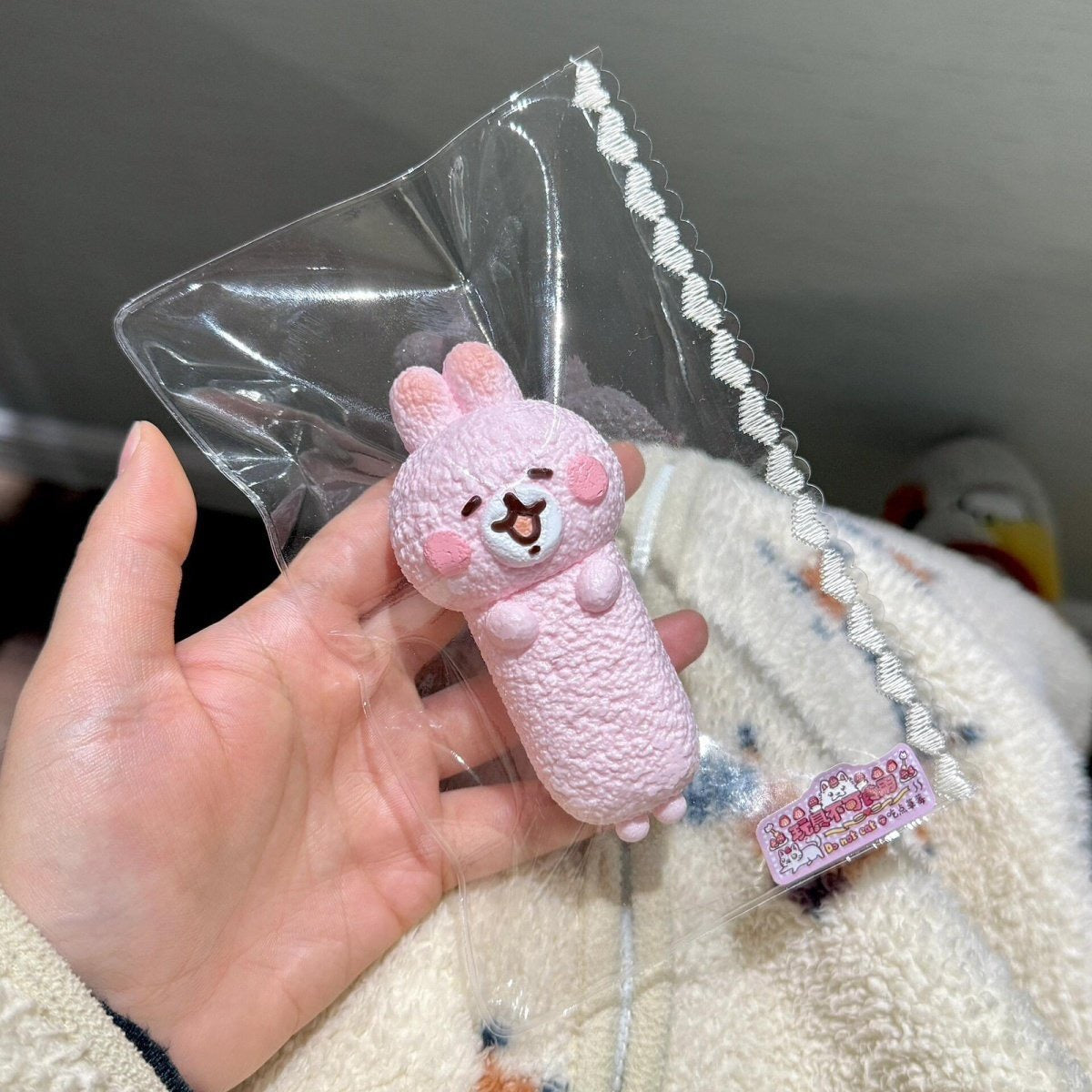 Handmade Pink Mini Bunny Rabbit Taba Squishy Toy – product image 2