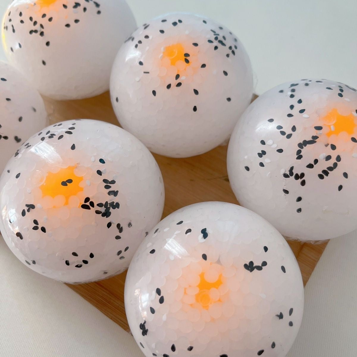 Rice Ball with Egg Yolk Shape Handmade Stress Balls – product image 3