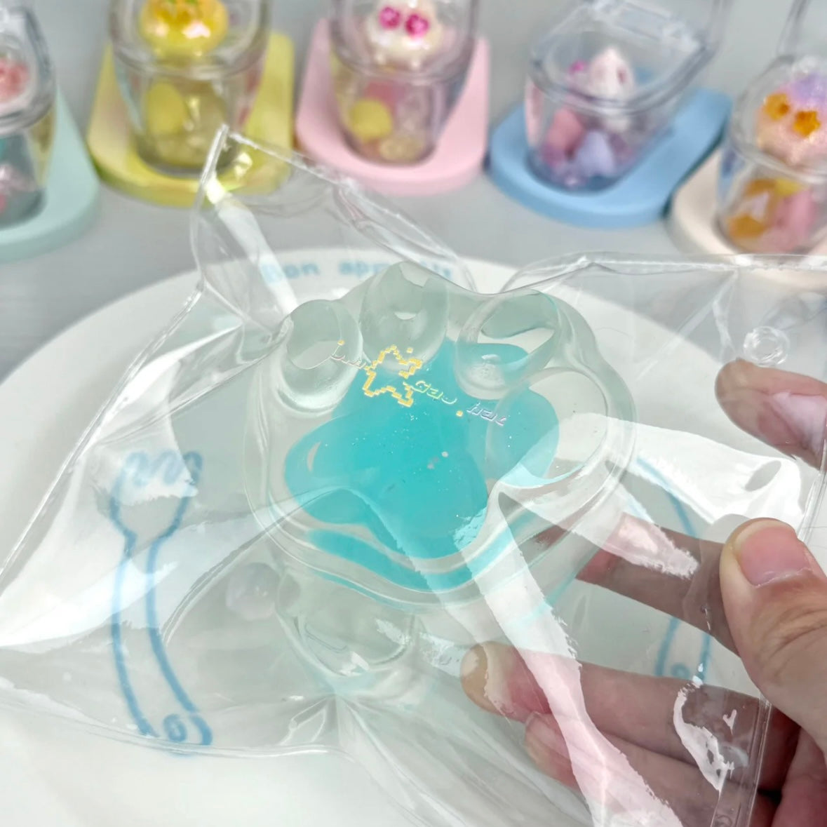 Transparent Cat's Paw Taba Squishy Toy (Liquid Squishy) – product image 2