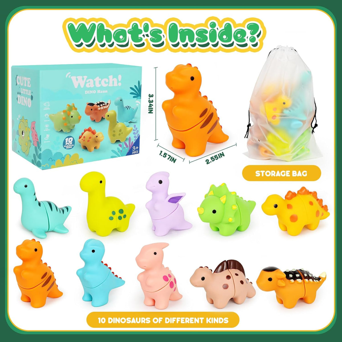 10-Piece Montessori Dinosaur Matching Set