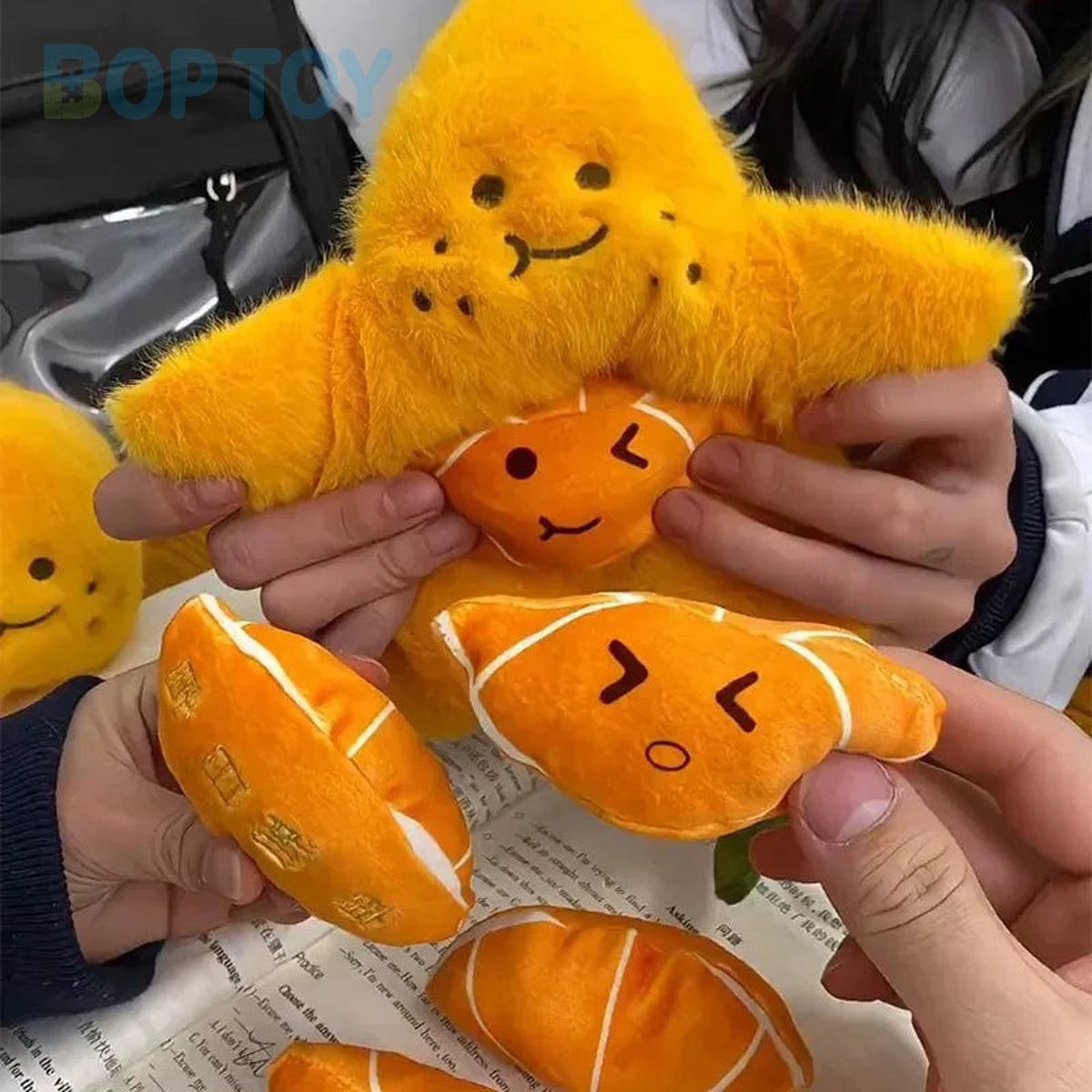 Peelable Orange Plushie Keychain, 4" | 11 cm — image 3