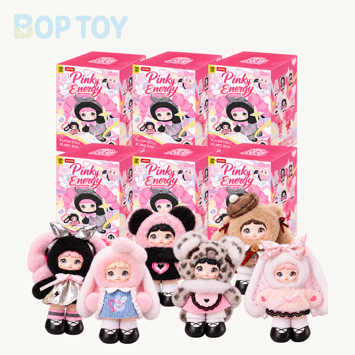 Nommi Pink Energy Series Plush Pendant Blind Box — Whole set of 6 variant