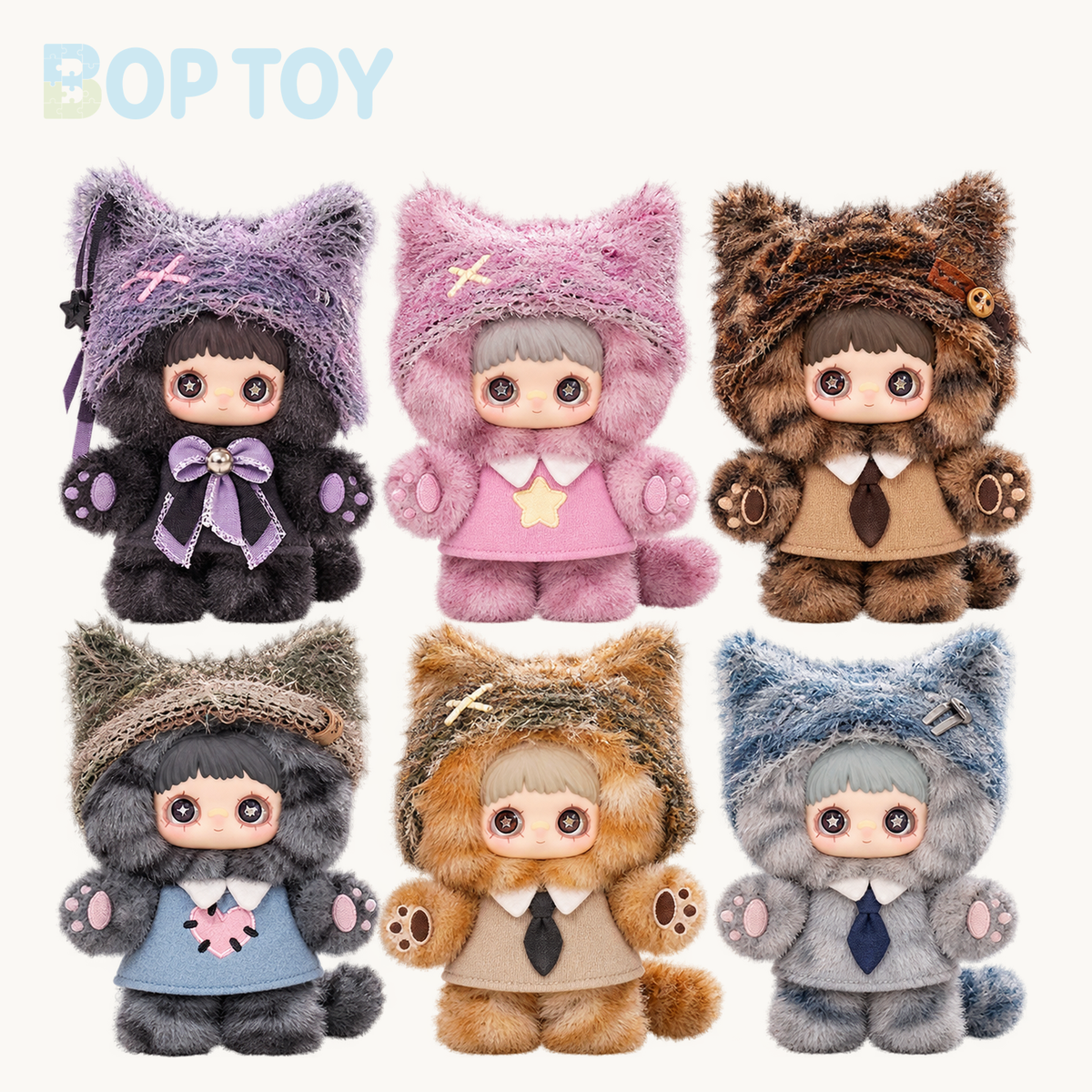 Maymei Kitten Academy Series Vinyl Plush Keychain Blindbox — Whole set of 6 variant