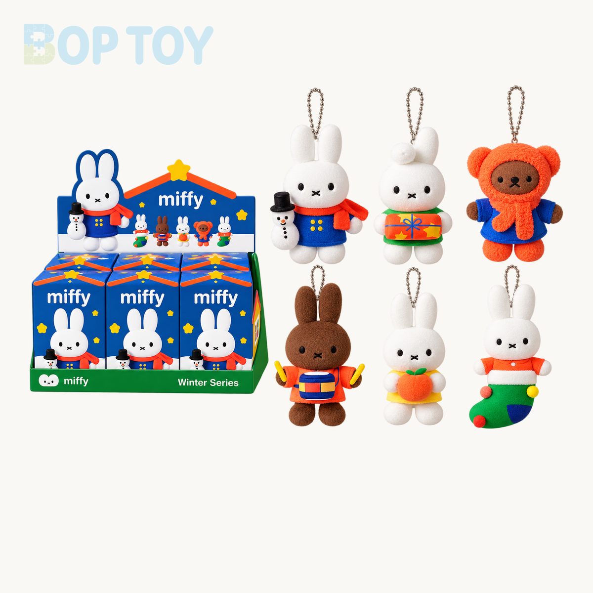 Miffy x MarTube Winter Holiday Series Keychain Plush Blindbox — Whole set of 6 variant