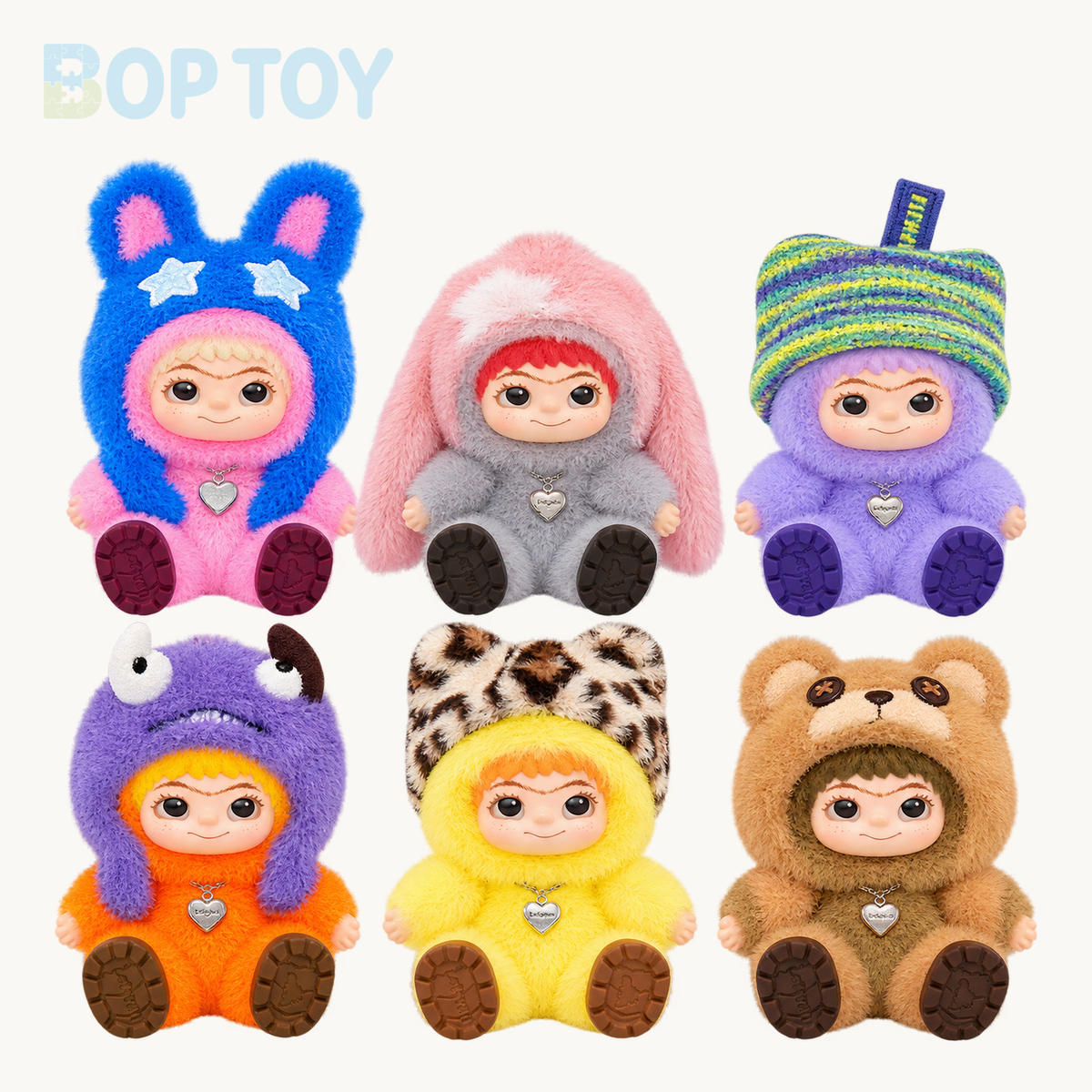 WAKUKU Fuzzy Trendy Fun Party Series Plush Dolls Blindbox — Whole set of 6 variant