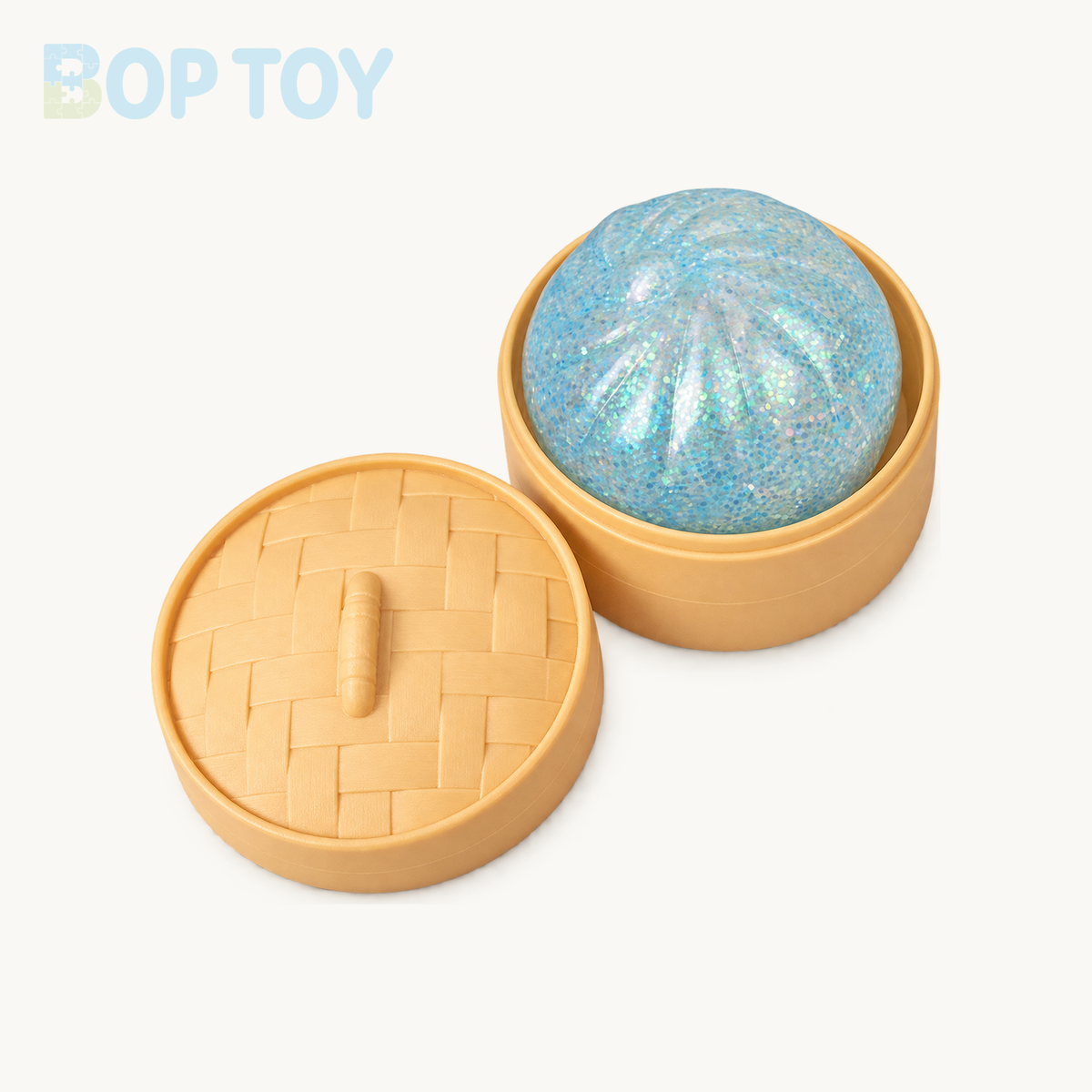 Mini Glitter Bao Bun Squishy with Steamer - hero