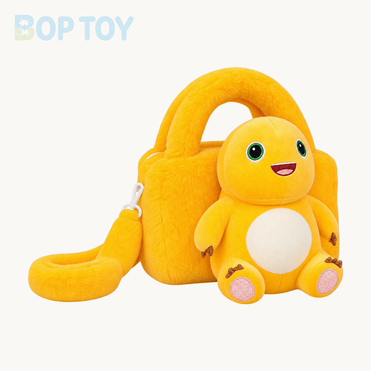 Yellow Dinosaur Plush Crossbody Bag – 25 cm - hero