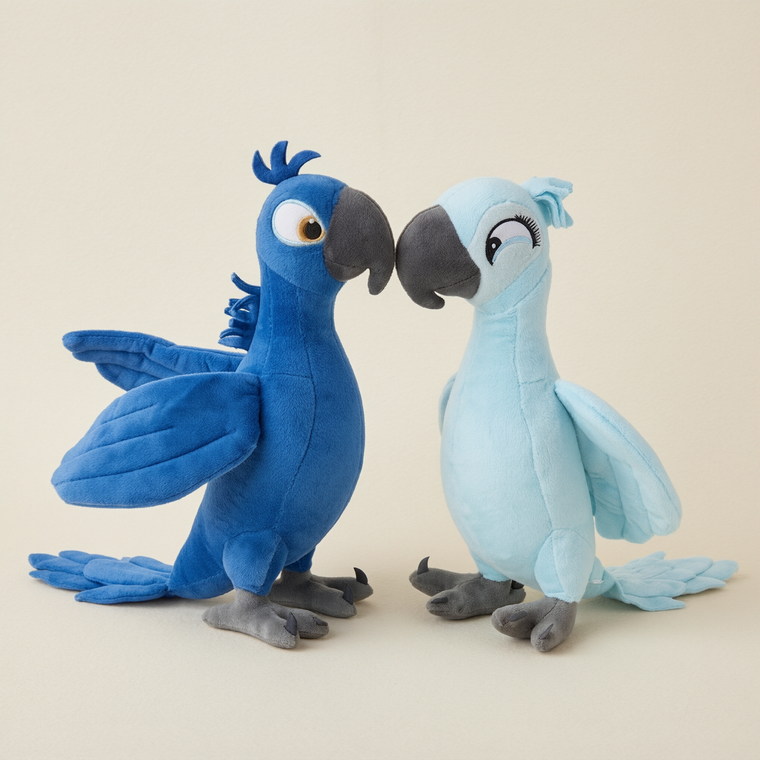Rio Plush Set 2Pcs Blu&Jewel Stuffed Animal Macaw Plush 13.78inch Soft Parrot Plushie