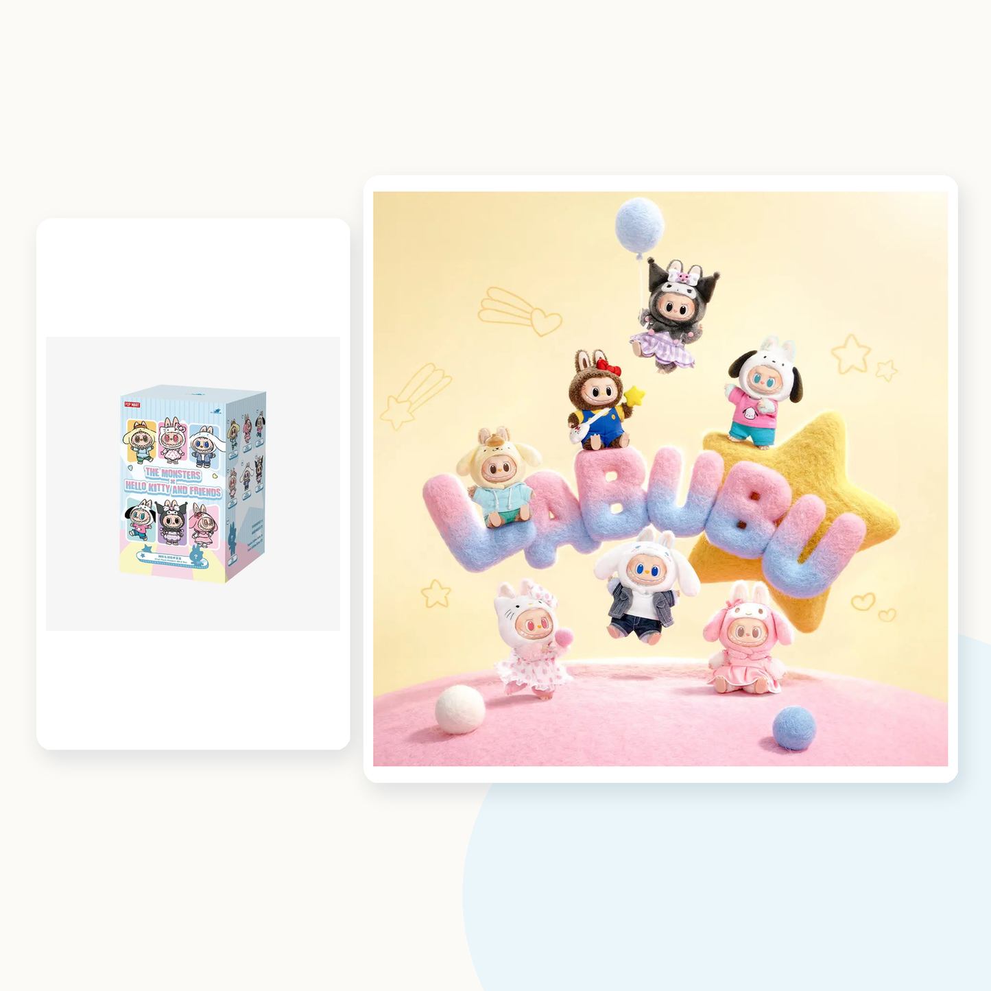 POP MART Labubu The Monsters x Hello Kitty and Friends Vinyl Plush Pendant Blind Box - main