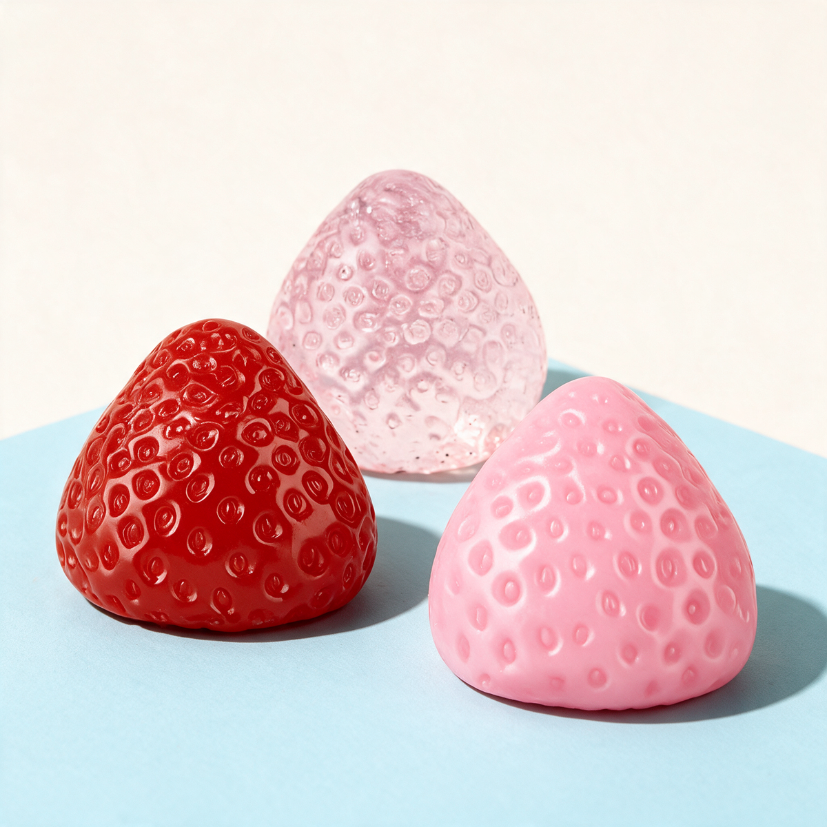 3PCS Cute Kawaii Fruit Squeeze Stress Relief Strawberry Squishy - main