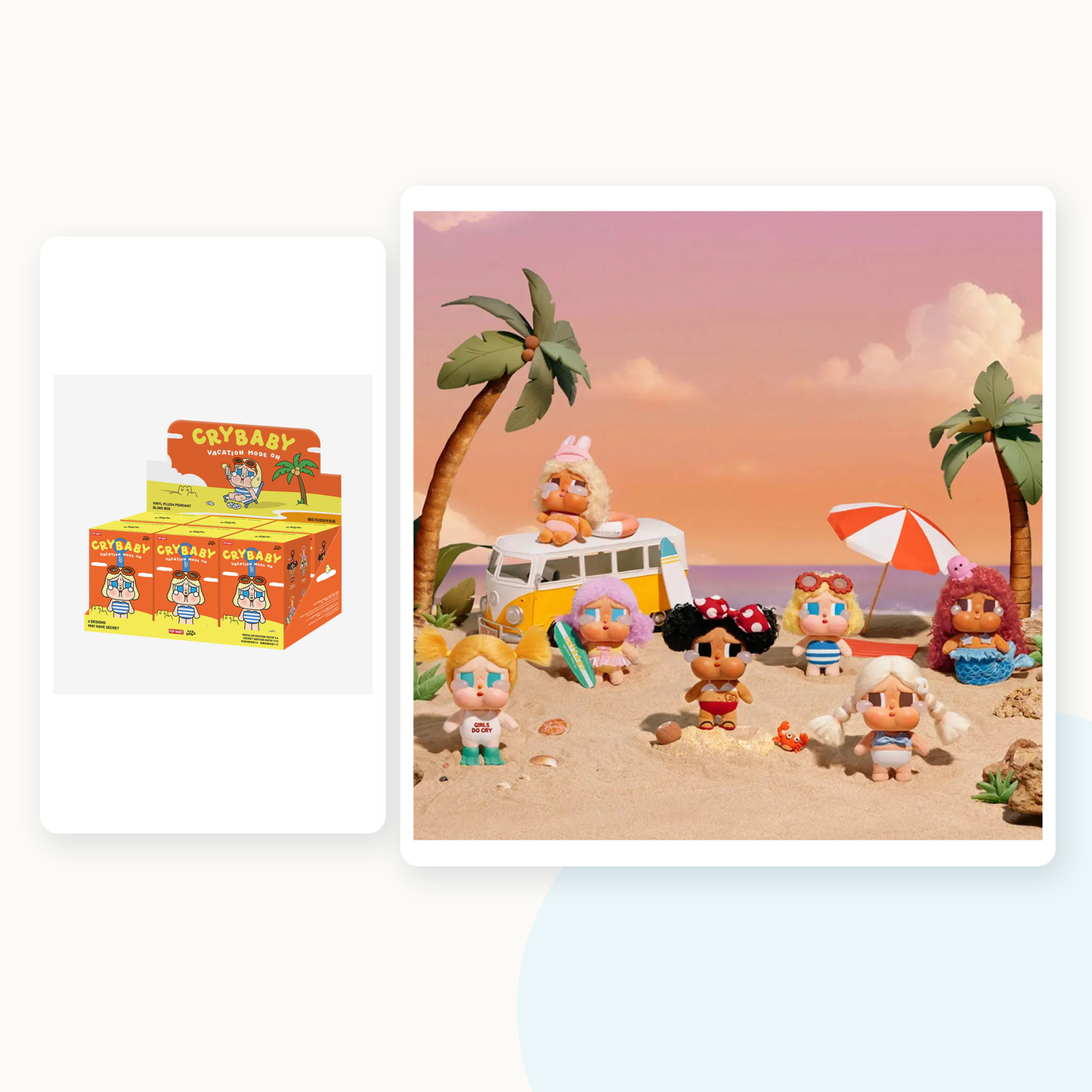 POP MART CRYBABY Vacation Mode On Series Vinyl Face Plush Blind Box - main