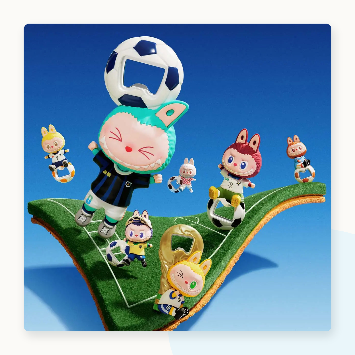POP MART Labubu The Monsters × FIFA SERIES Bottle Opener Fridge Magnet Blind Box - detail