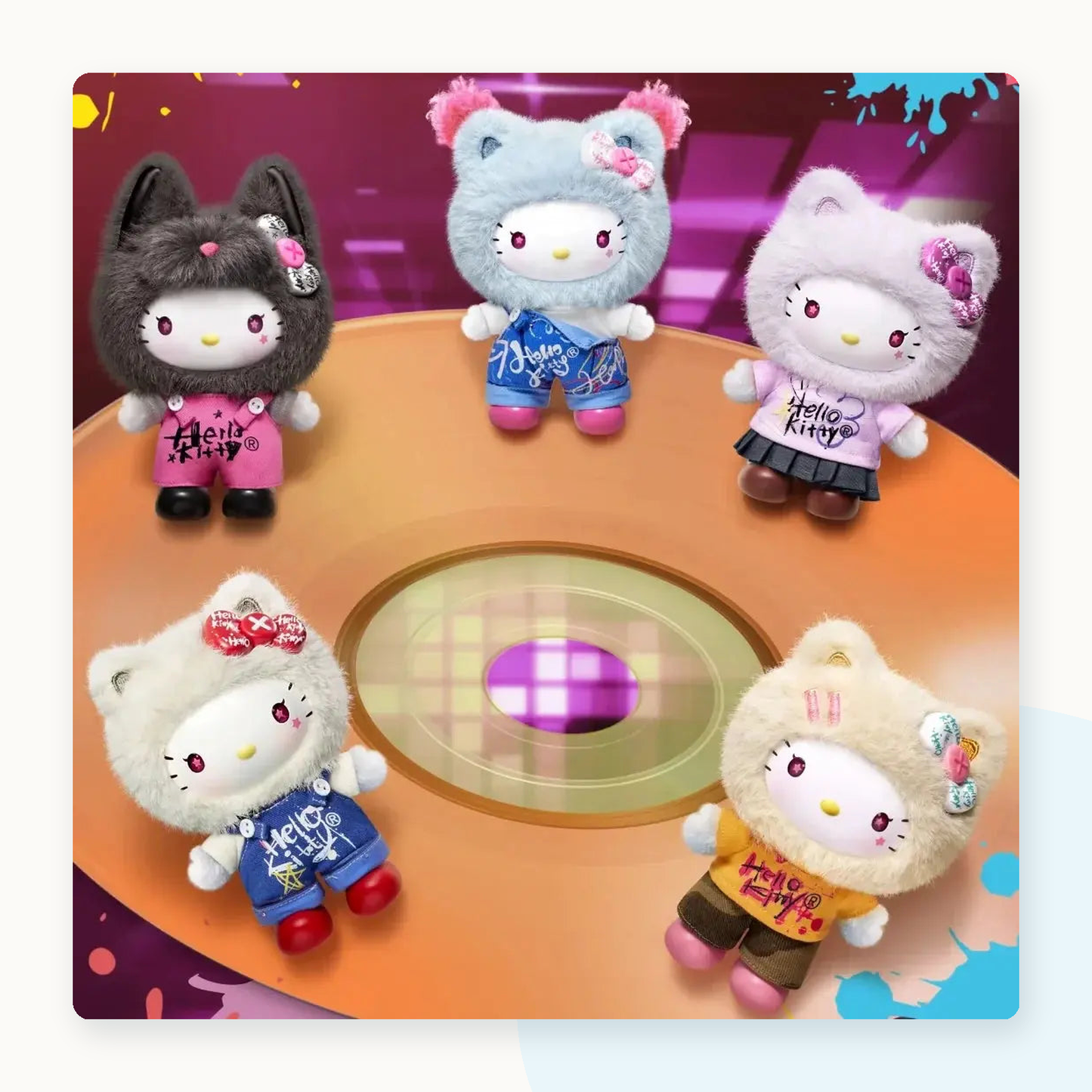 Miniso Hello Kitty Graffiti Series Vinyl Plushie Keychain Blindbox - detail
