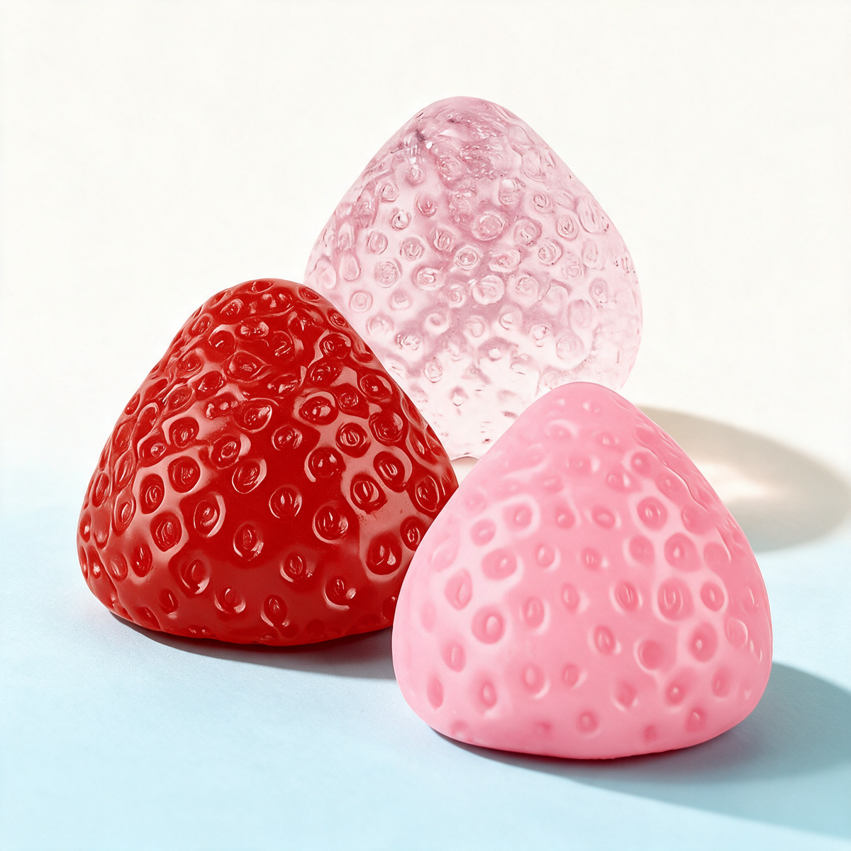 3PCS Cute Kawaii Fruit Squeeze Stress Relief Strawberry Squishy - set