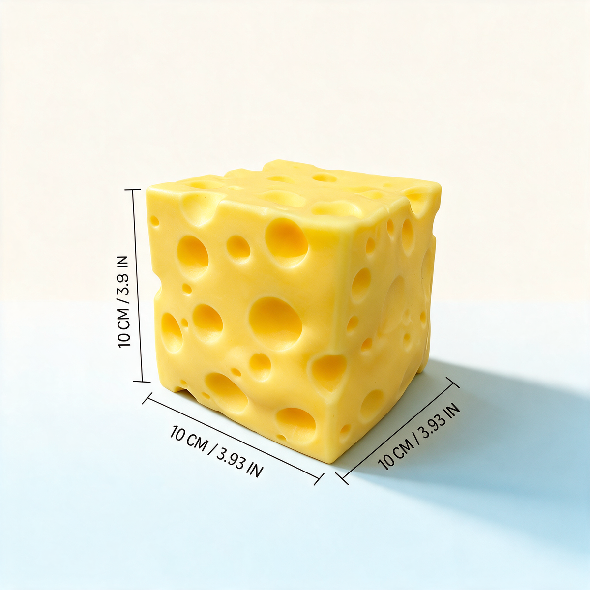 Soft Slow Rising Cheese Squishy Large 3.93in Jumbo Cheese Block Stress Ball - size