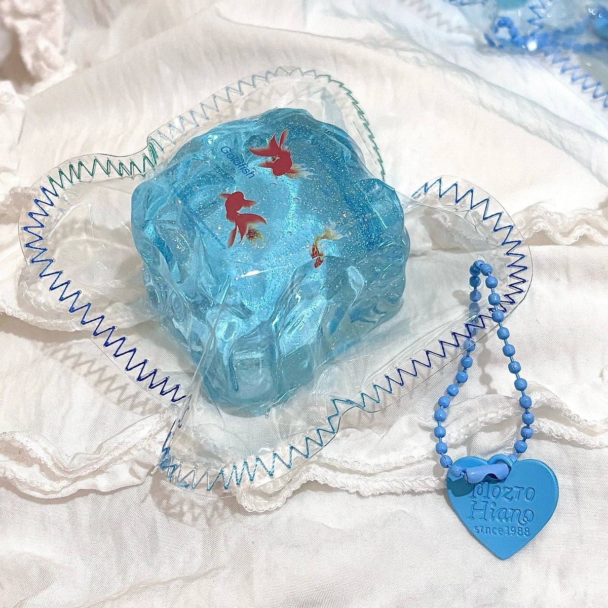 Transparent  Blue Goldfish Ice Cube Taba Squishy Toy – product image 2
