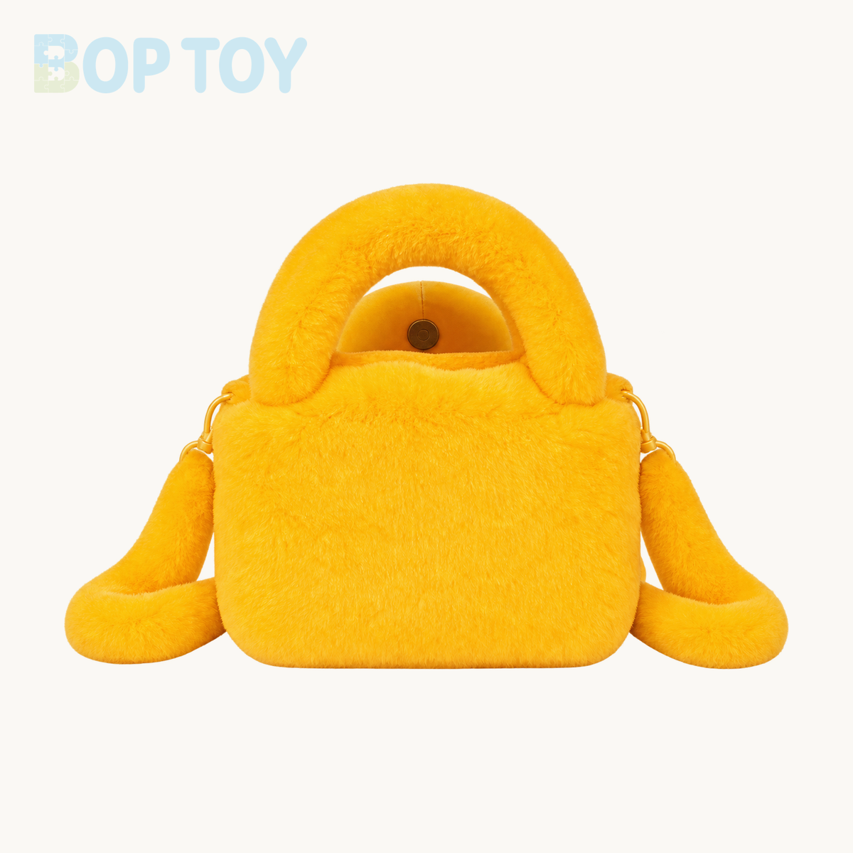 Yellow Dinosaur Plush Crossbody Bag – 25 cm - back