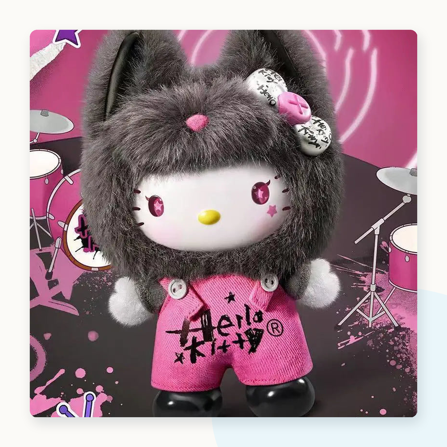 Miniso Hello Kitty Graffiti Series Vinyl Plushie Keychain Blindbox - detail