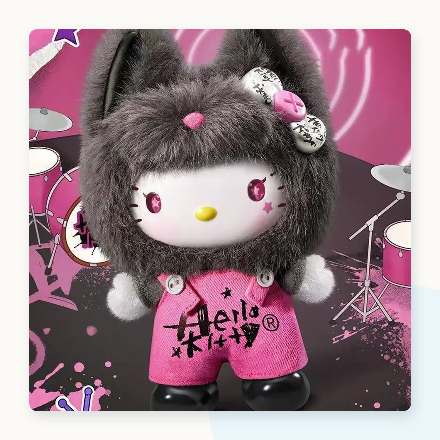 Miniso Hello Kitty Graffiti Series Vinyl Plushie Keychain Blindbox - detail