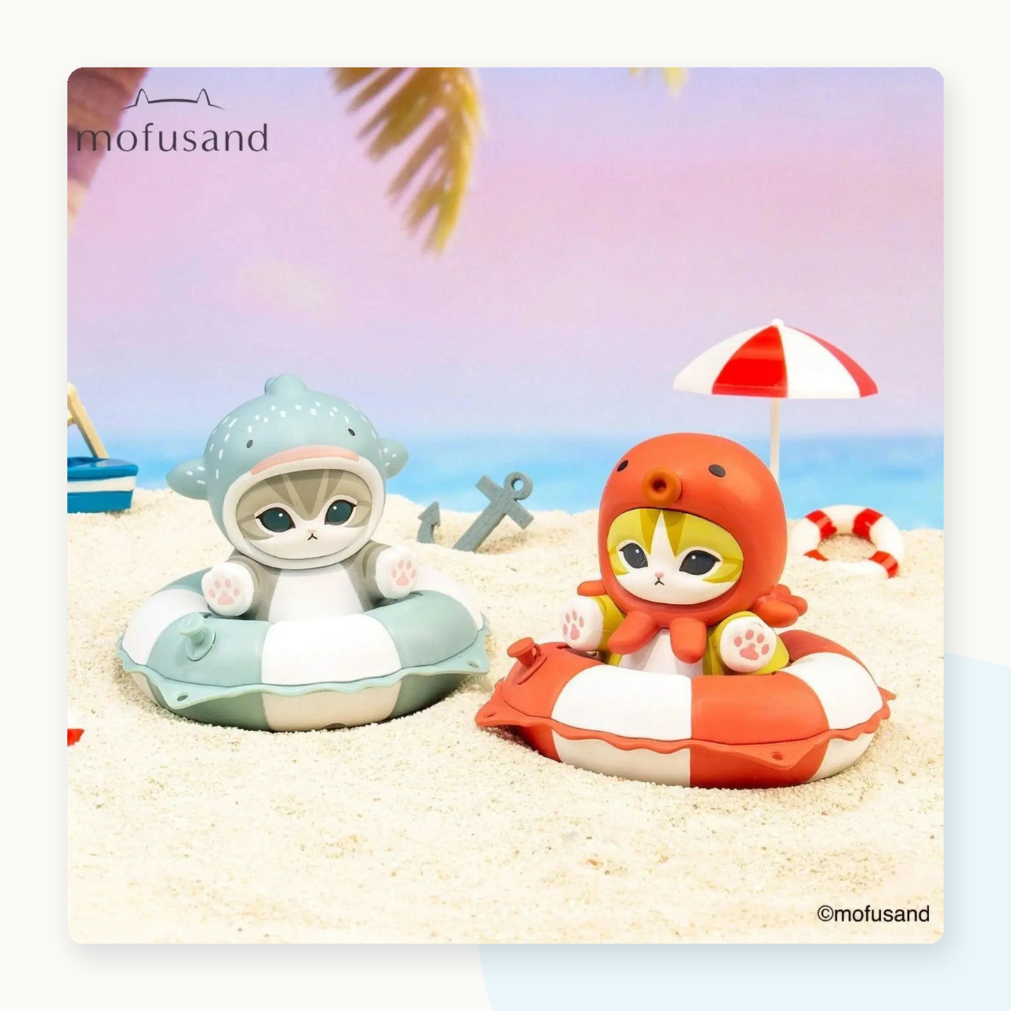 Mofusand Swimming Ring Series Figure Stationery Stamp Blindbox - detail