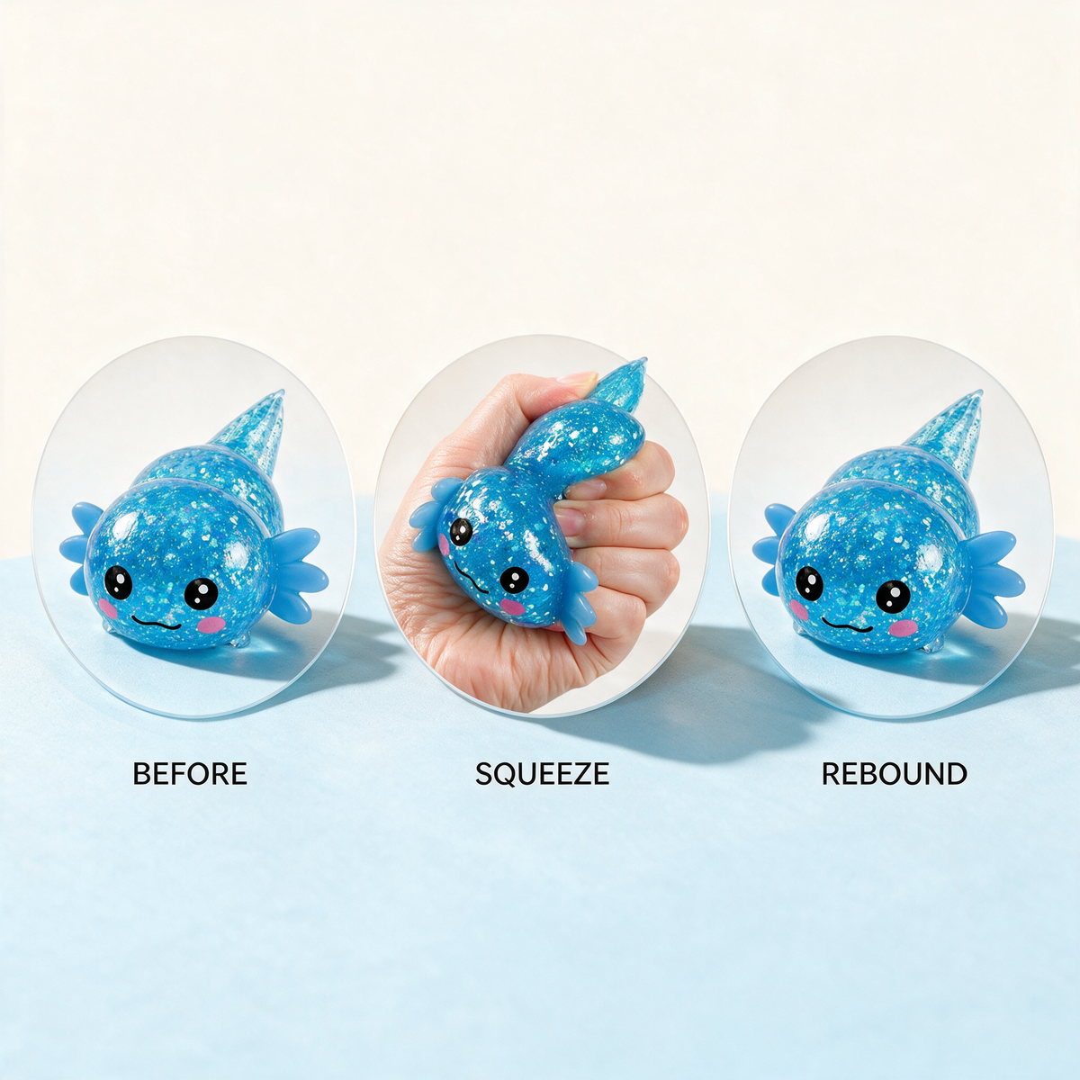 4 Pack Kawaii Slow Rising Axolotl Squishy Fidget Set - slow rise
