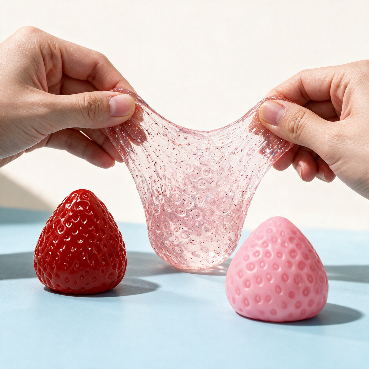 3PCS Cute Kawaii Fruit Squeeze Stress Relief Strawberry Squishy - soft squeeze