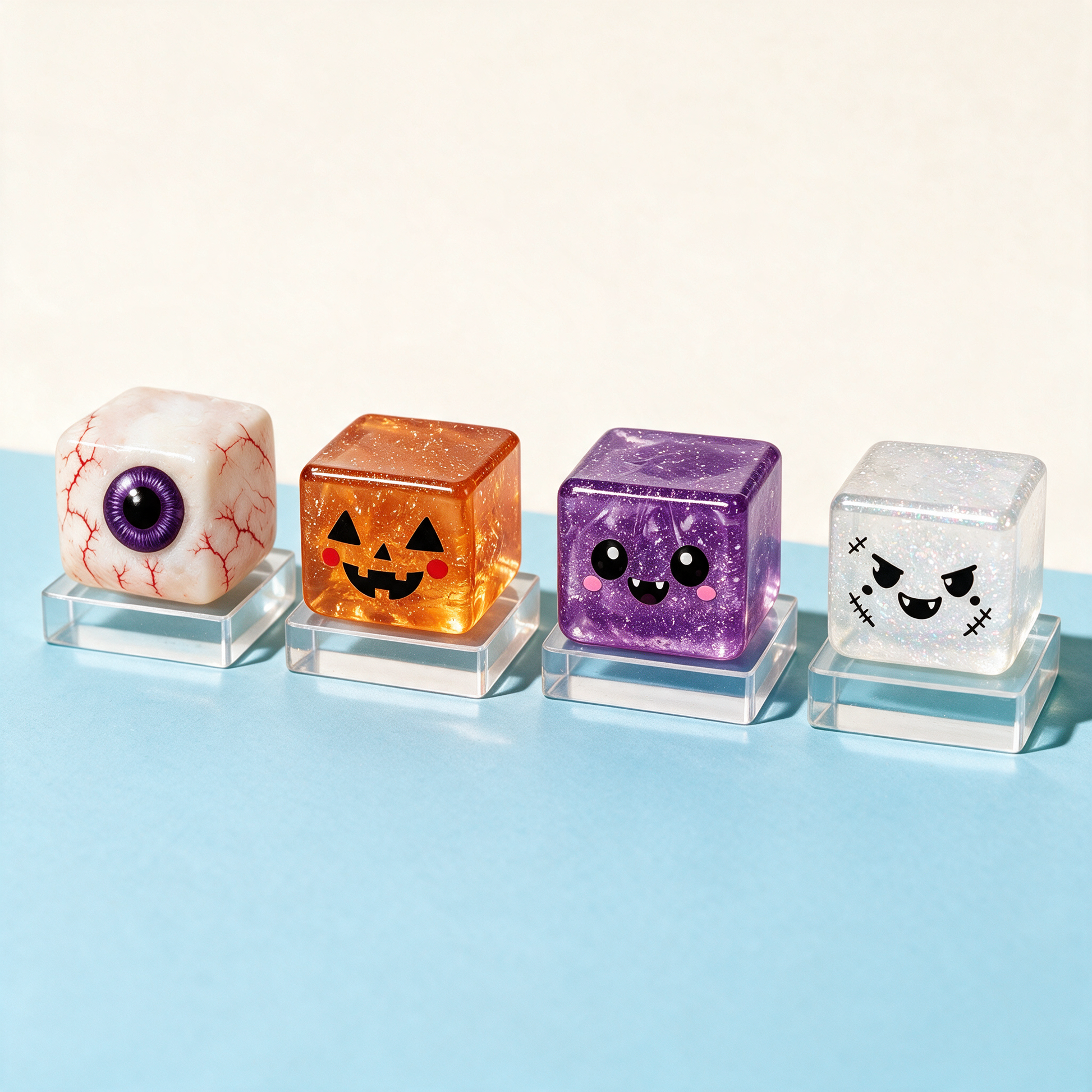 Halloween Stress Cube Squishy Fidget Toy Slow Rising Ice Cube Stress Balls - special designs